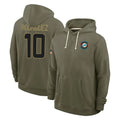 Johmsee M.Dolphins #10 Jacob Rodriguez Player Olive Salute to Service Pullover Hoodies Limited Stitched Jerseys