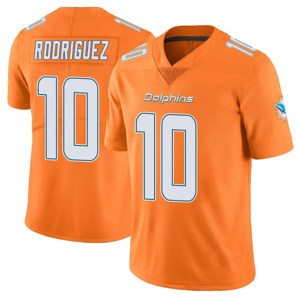 Johmsee M.Dolphins #10 Jacob Rodriguez Player Orange Limited Home Game Stitched Jerseys