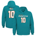 Johmsee M.Dolphins #10 Tyreek Hill Player Aqua Mainliner Pullover Hoodie Game Stitched Jerseys