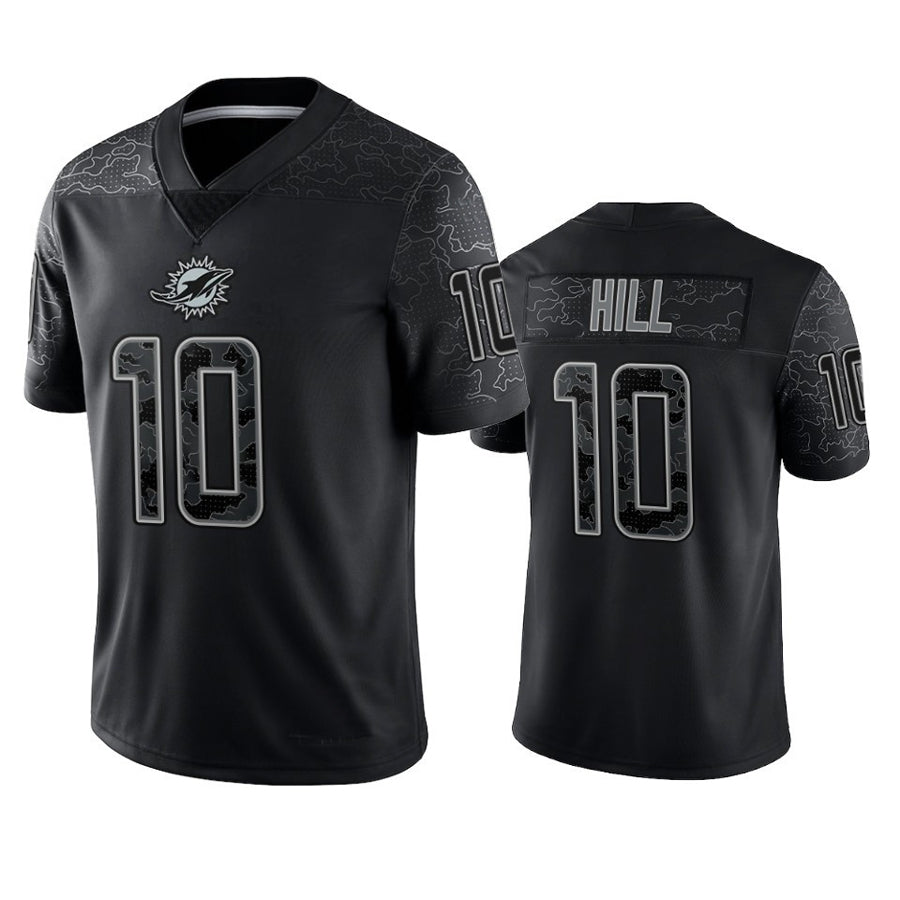 Johmsee M.Dolphins #10 Tyreek Hill Player Black RFLCTV Limited Stitched Jerseys