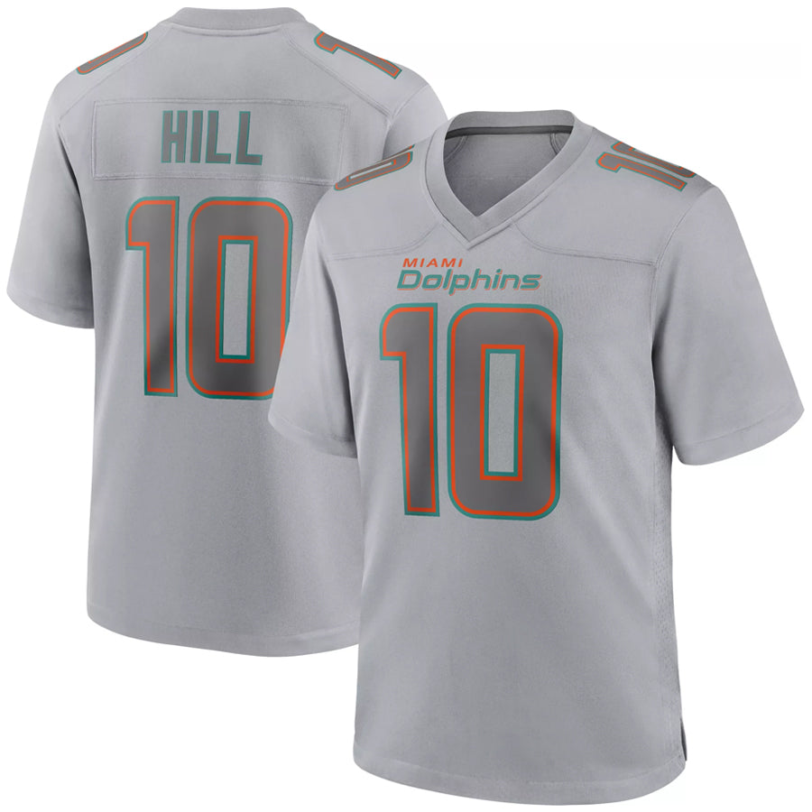 Johmsee M.Dolphins #10 Tyreek Hill Player Grey Atmosphere Fashion Stitched Jerseys