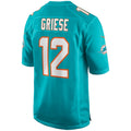 Johmsee M.Dolphins #12 Bob Griese Player Aqua Game Stitched Jerseys