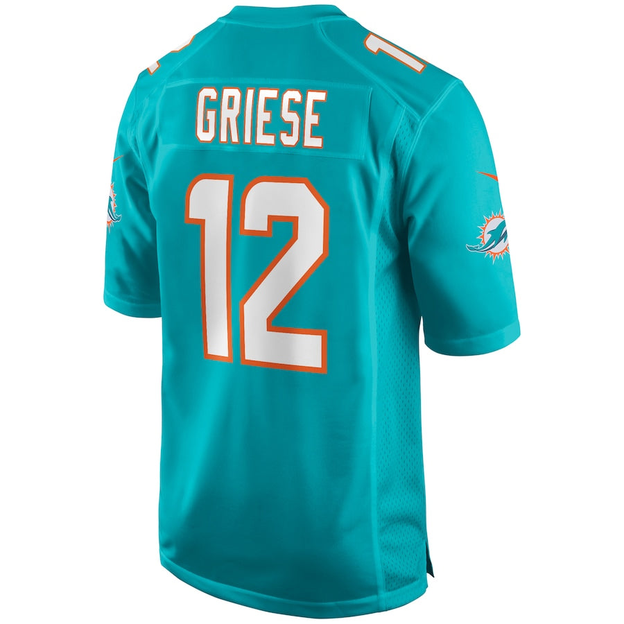 Johmsee M.Dolphins #12 Bob Griese Player Aqua Game Stitched Jerseys