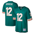 Johmsee M.Dolphins #12 Bob Griese Player Mitchell & Ness Aqua Legacy Replica Stitched Jerseys