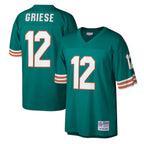 Johmsee M.Dolphins #12 Bob Griese Player Mitchell & Ness Aqua Legacy Replica Stitched Jerseys