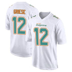Johmsee M.Dolphins #12 Bob Griese Player White Fashion Game Stitched Jerseys