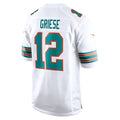 Johmsee M.Dolphins #12 Bob Griese Player White Home Game Stitched Jerseys