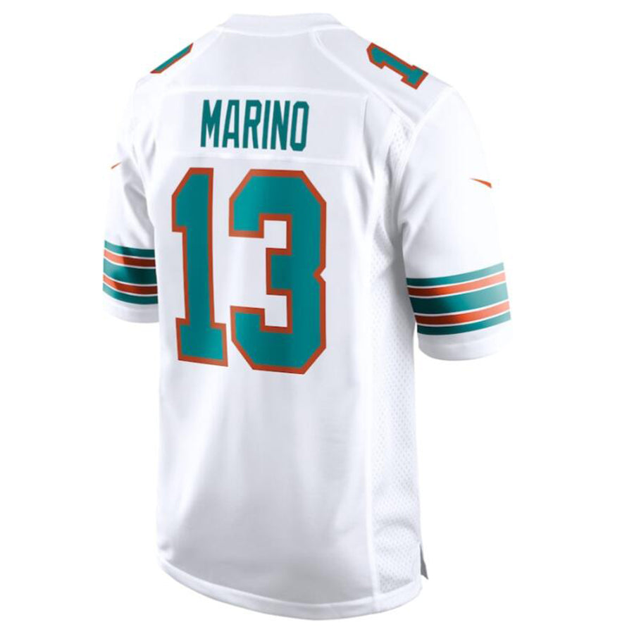 Johmsee M.Dolphins #13 Dan Marino White Retired Player Jersey American Stitched Jersey