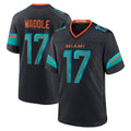 Johmsee M.Dolphins #17 Jaylen Waddle Player Blue Rivalries Collection Game Stitched Jerseys