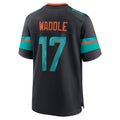 Johmsee M.Dolphins #17 Jaylen Waddle Player Blue Rivalries Collection Game Stitched Jersey