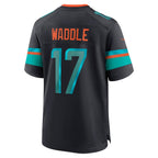 Johmsee M.Dolphins #17 Jaylen Waddle Player Blue Rivalries Collection Game Stitched Jersey
