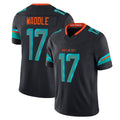 Johmsee M.Dolphins #17 Jaylen Waddle Player Blue Rivalries Collection Vapor Limited Stitched Jerseys
