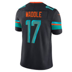 Johmsee M.Dolphins #17 Jaylen Waddle Player Blue Rivalries Collection Vapor Limited Stitched Jersey