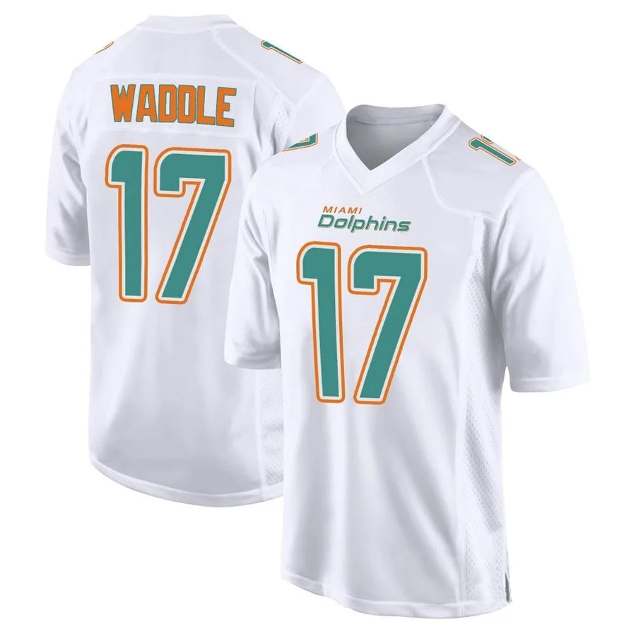 Johmsee M.Dolphins #17 Jaylen Waddle Player White Fashion Game Stitched Jerseys