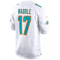 Johmsee M.Dolphins #17 Jaylen Waddle Player White Home Game Stitched Jerseys