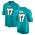 Johmsee M.Dolphins #17 Trey Moore Player Aqua Home Game Stitched Jerseys