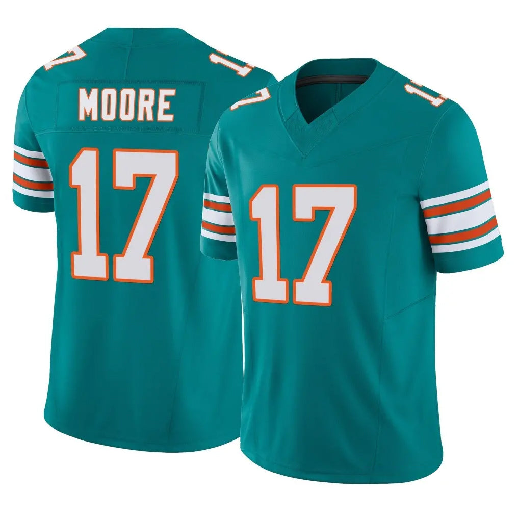 Johmsee M.Dolphins #17 Trey Moore Player Aqua Limited Alternate Vapor F.U.S.E. Home Game Stitched Jerseys