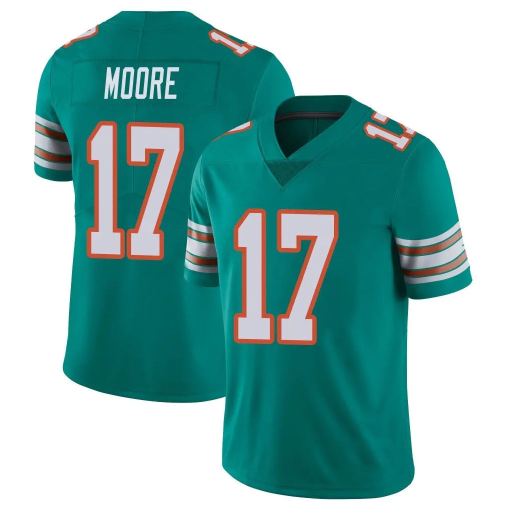 Johmsee M.Dolphins #17 Trey Moore Player Aqua Limited Alternate Vapor Untouchable Home Game Stitched Jerseys