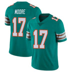 Johmsee M.Dolphins #17 Trey Moore Player Aqua Limited Alternate Vapor Untouchable Home Game Stitched Jerseys