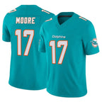 Johmsee M.Dolphins #17 Trey Moore Player Aqua Limited Vapor F.U.S.E. Home Game Stitched Jerseys