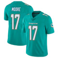 Johmsee M.Dolphins #17 Trey Moore Player Aqua Limited Vapor Untouchable Home Game Stitched Jerseys