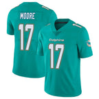 Johmsee M.Dolphins #17 Trey Moore Player Aqua Limited Vapor Untouchable Home Game Stitched Jerseys