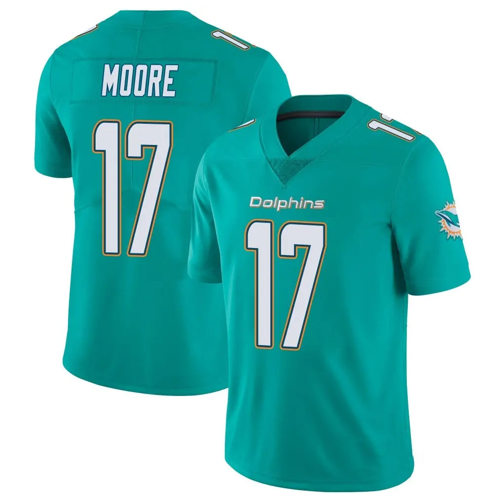 Johmsee M.Dolphins #17 Trey Moore Player Aqua Limited Vapor Untouchable Home Game Stitched Jerseys