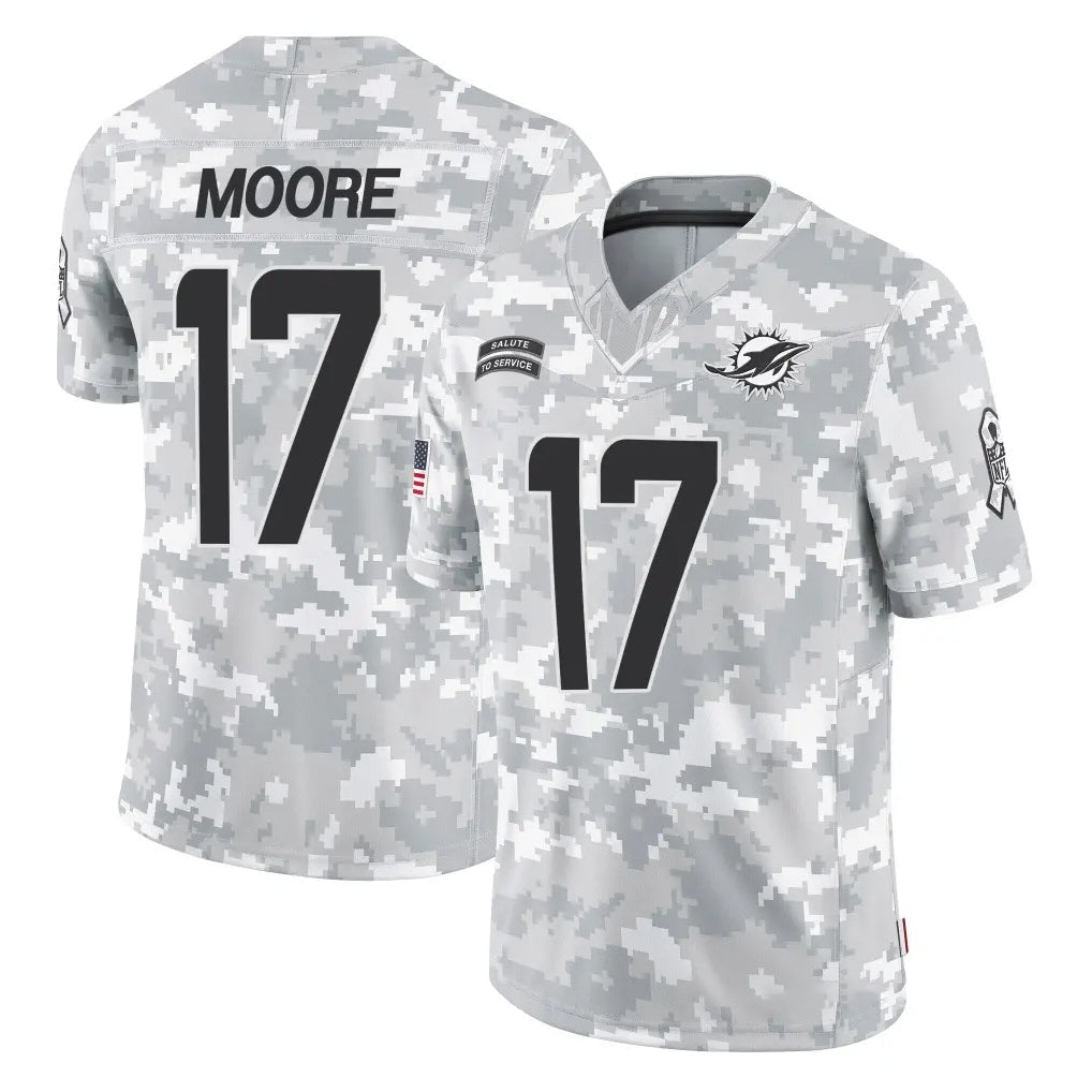 Johmsee M.Dolphins #17 Trey Moore Player Arctic Camo Salute To Service Limited Game Stitched Jerseys