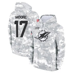 Johmsee M.Dolphins #17 Trey Moore Player Arctic Camo Salute to Service Hoodies Limited Game Stitched Jerseys