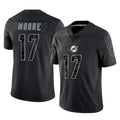 Johmsee M.Dolphins #17 Trey Moore Player Black Reflective Limited Game Stitched Jerseys
