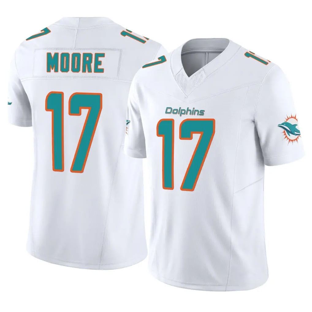 Johmsee M.Dolphins #17 Trey Moore Player White Limited Vapor F.U.S.E. Home Game Stitched Jerseys