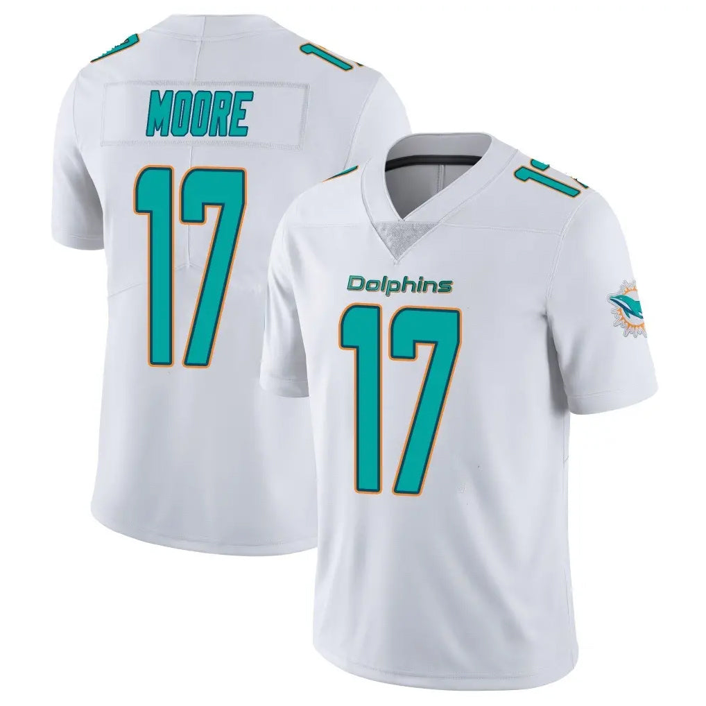 Johmsee M.Dolphins #17 Trey Moore Player White Limited Vapor Untouchable Home Game Stitched Jerseys