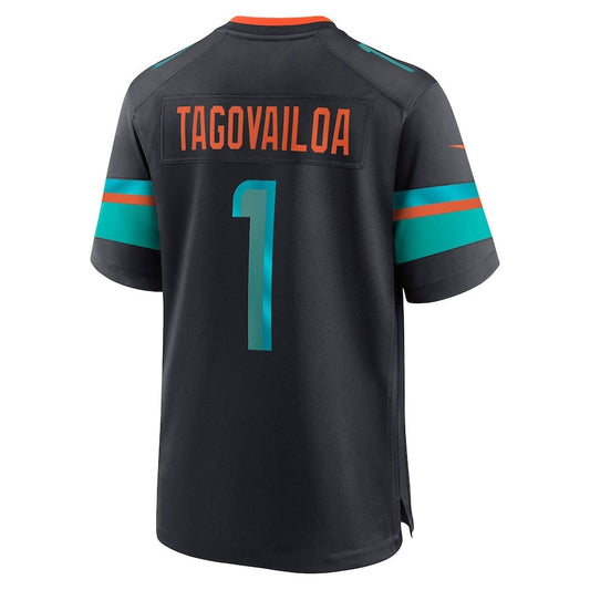M.Dolphins #1 Tua Tagovailoa 2025 Rivalries Collection Game Jersey - Pitch Blue Stitched American Football Jerseys
