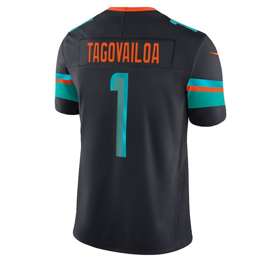 M.Dolphins #1 Tua Tagovailoa 2025 Rivalries Collection Limited Jersey - Pitch Blue Stitched American Football Jerseys