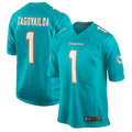 Johmsee M.Dolphins #1 Tua Tagovailoa Player Aqua Home Game Stitched Jerseys