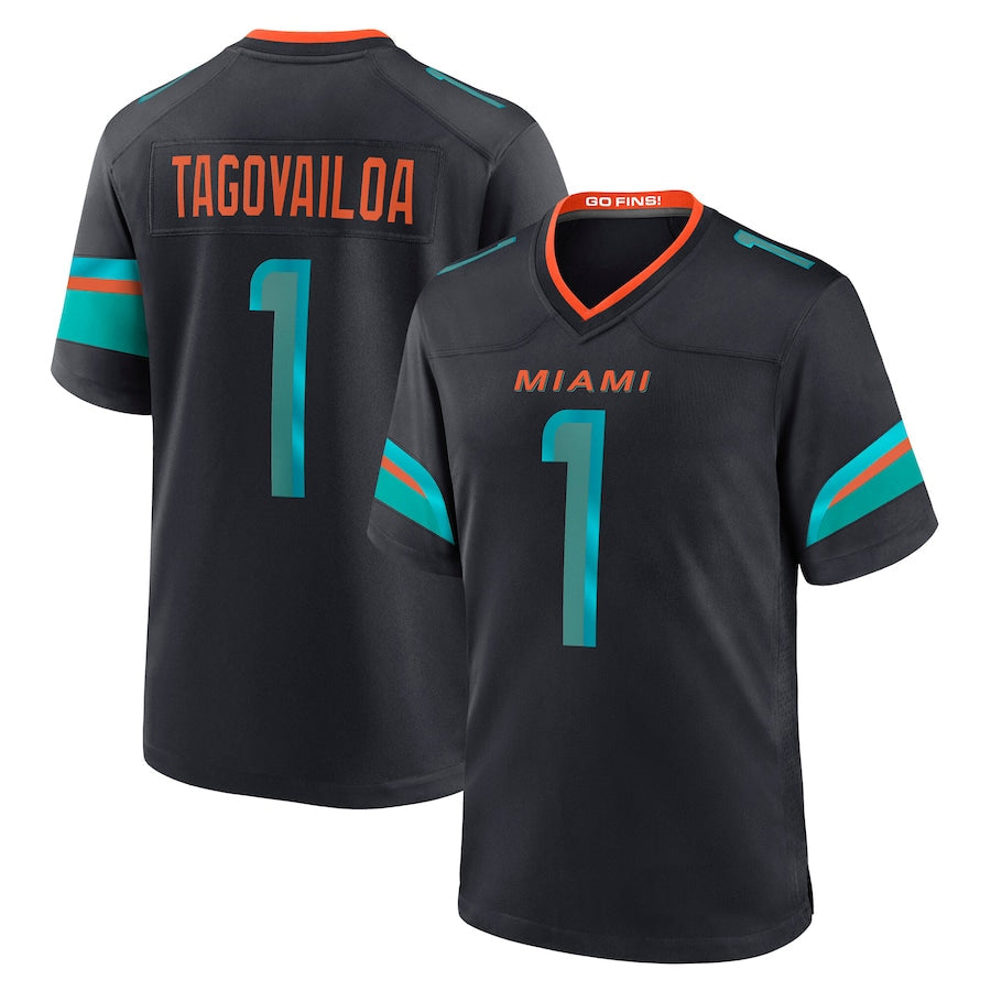 Johmsee M.Dolphins #1 Tua Tagovailoa Player Blue Rivalries Collection Game Stitched Jersey