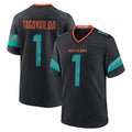 Johmsee M.Dolphins #1 Tua Tagovailoa Player Blue Rivalries Collection Game Stitched Jersey