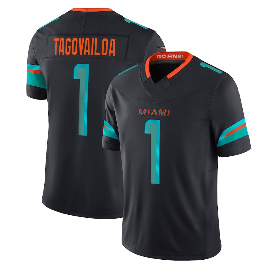 Johmsee M.Dolphins #1 Tua Tagovailoa Player Blue Rivalries Collection Vapor Limited Stitched Jersey