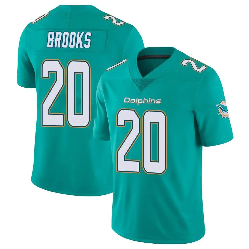 Johmsee M.Dolphins #20 Jordyn Brooks Player Aqua Limited Vapor Untouchable Home Game Stitched Jerseys