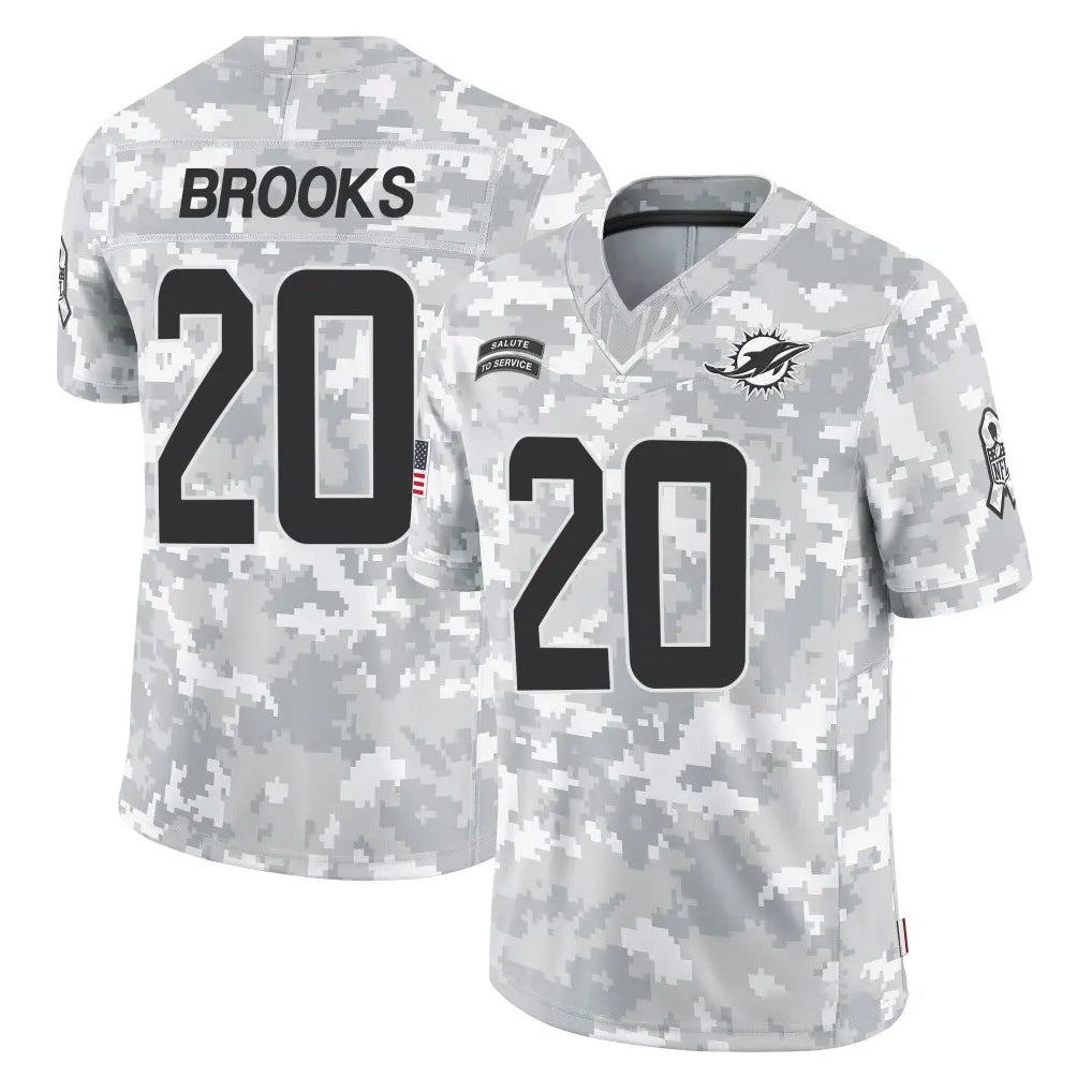 Johmsee M.Dolphins #20 Jordyn Brooks Player Arctic Camo Salute To Service Limited Game Stitched Jerseys