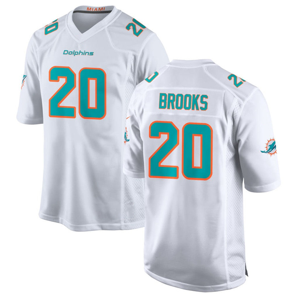 Johmsee M.Dolphins #20 Jordyn Brooks Player White Limited Home Game Stitched Jerseys