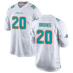 Johmsee M.Dolphins #20 Jordyn Brooks Player White Limited Home Game Stitched Jerseys