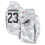Johmsee M.Dolphins #23 Zayne Anderson Player Arctic Camo Salute to Service Hoodies Limited Game Stitched Jerseys