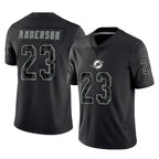 Johmsee M.Dolphins #23 Zayne Anderson Player Black Reflective Limited Game Stitched Jerseys