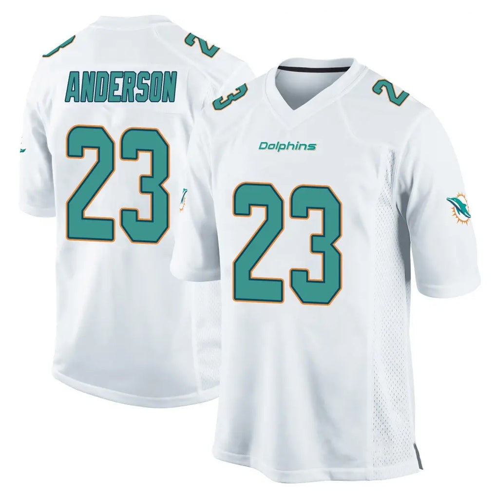 Johmsee M.Dolphins #23 Zayne Anderson Player White Home Game Stitched Jerseys