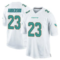 Johmsee M.Dolphins #23 Zayne Anderson Player White Home Game Stitched Jerseys