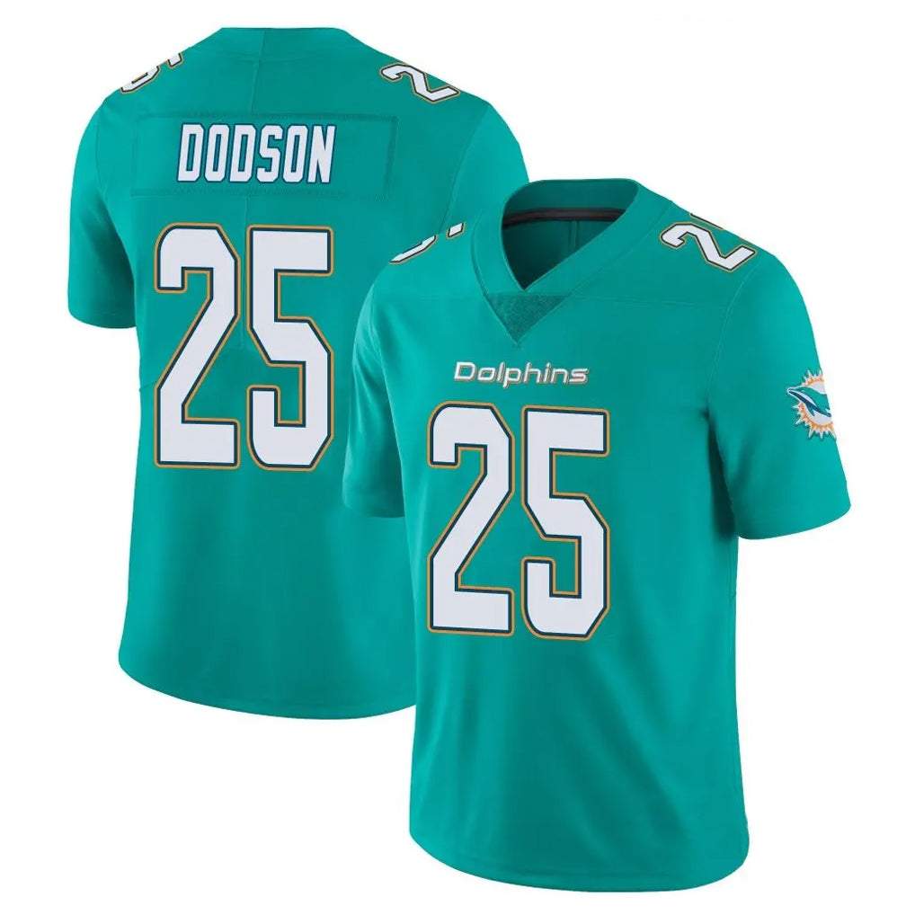 Johmsee M.Dolphins #25 Tyrel Dodson Player Aqua Limited Vapor Untouchable Home Game Stitched Jerseys