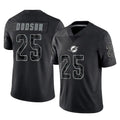 Johmsee M.Dolphins #25 Tyrel Dodson Player Black Reflective Limited Game Stitched Jerseys