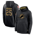 Johmsee M.Dolphins #25 Tyrel Dodson Player Black Salute to Service Hoodies Limited Game Stitched Jerseys