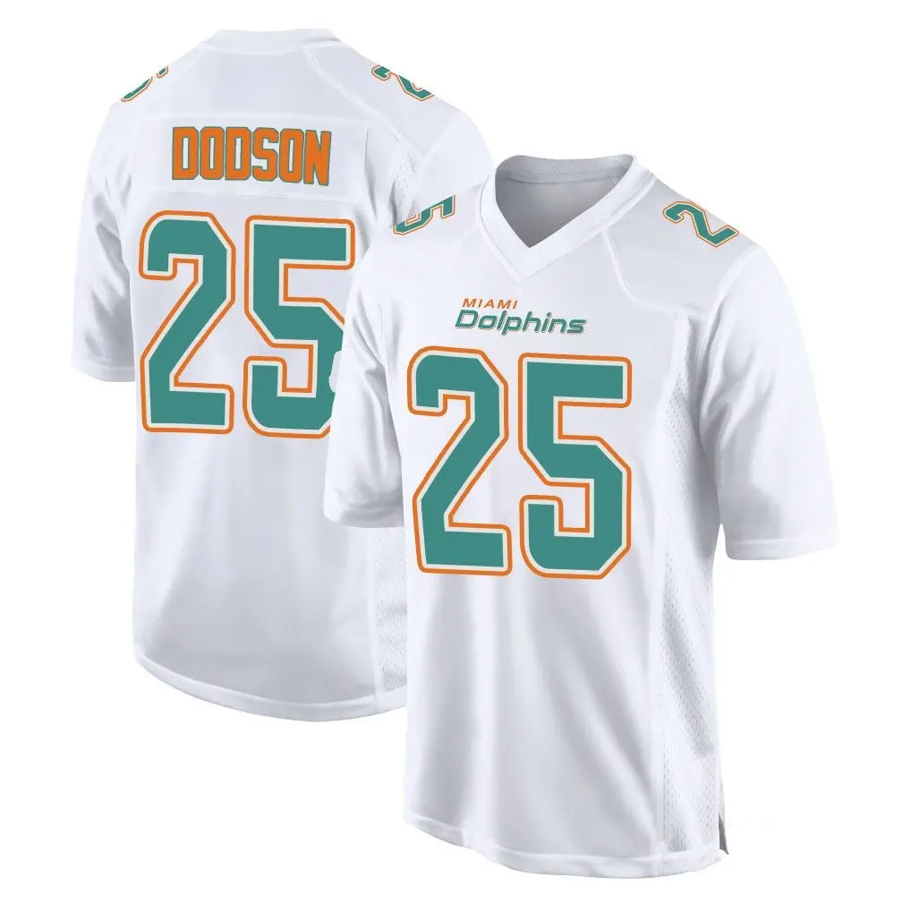 Johmsee M.Dolphins #25 Tyrel Dodson Player White Fashion Home Game Stitched Jerseys